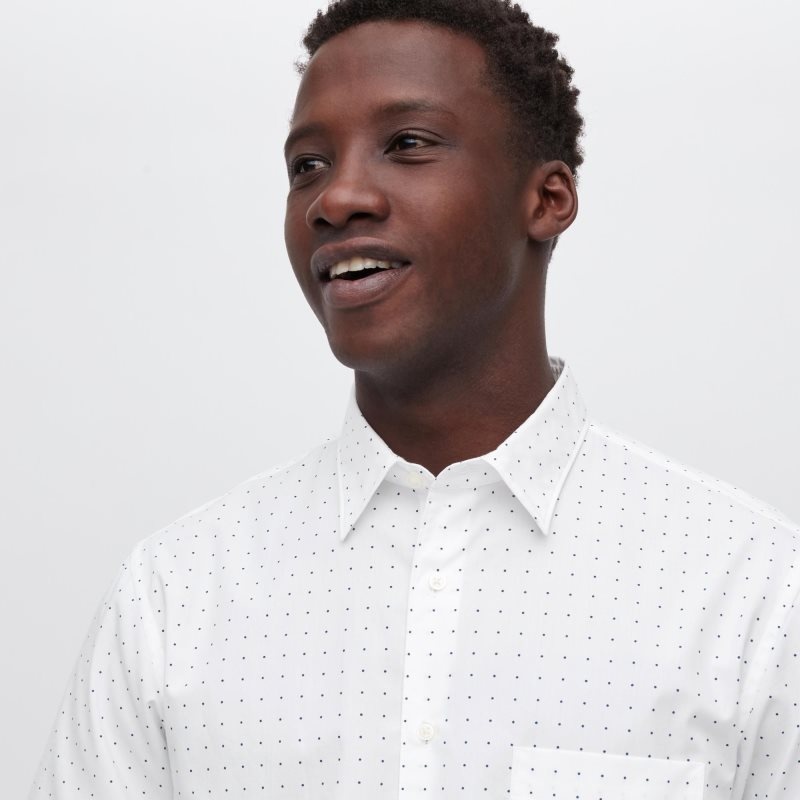 Chemises Uniqlo Extra Fine Cotton Short-sleeve Homme Blanche | 723622
