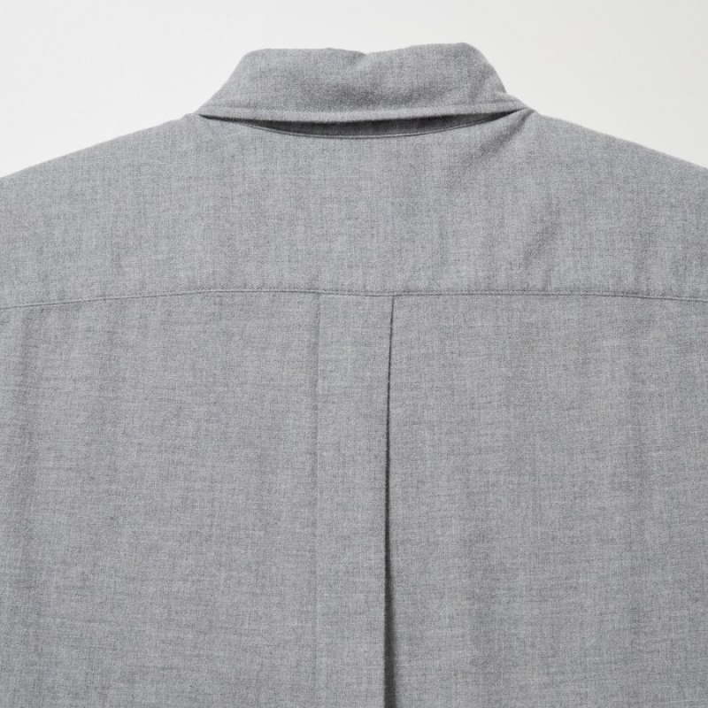 Chemises Uniqlo Flannel Casual Femme Grise | 412226