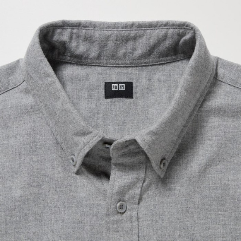 Chemises Uniqlo Flannel Casual Femme Grise | 412226