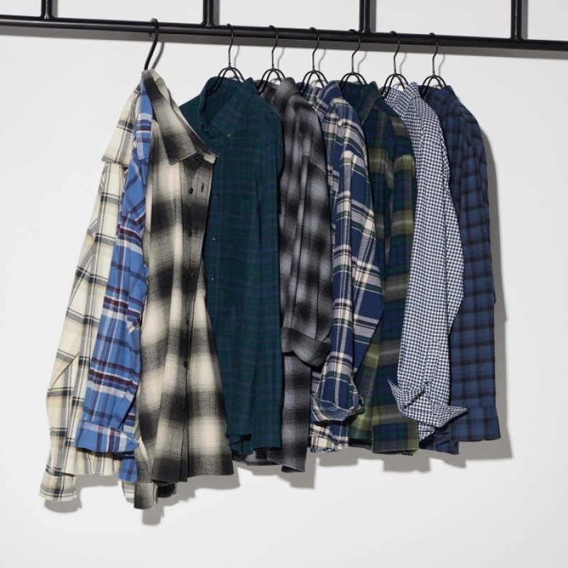 Chemises Uniqlo Flannel Checked Casual Femme Rouge | 6173963