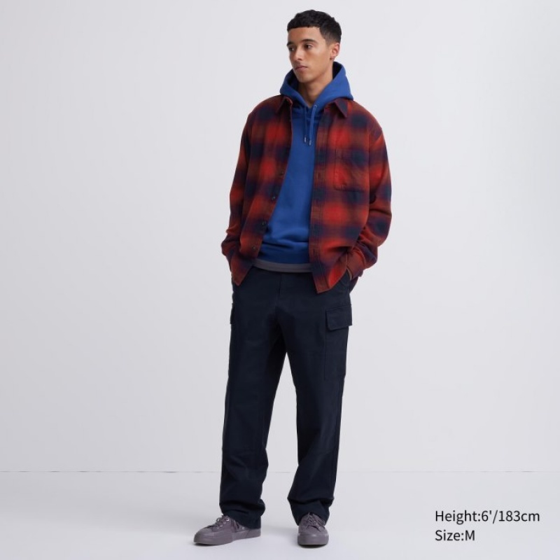 Chemises Uniqlo Flannel Checked Casual Femme Orange | 8171856