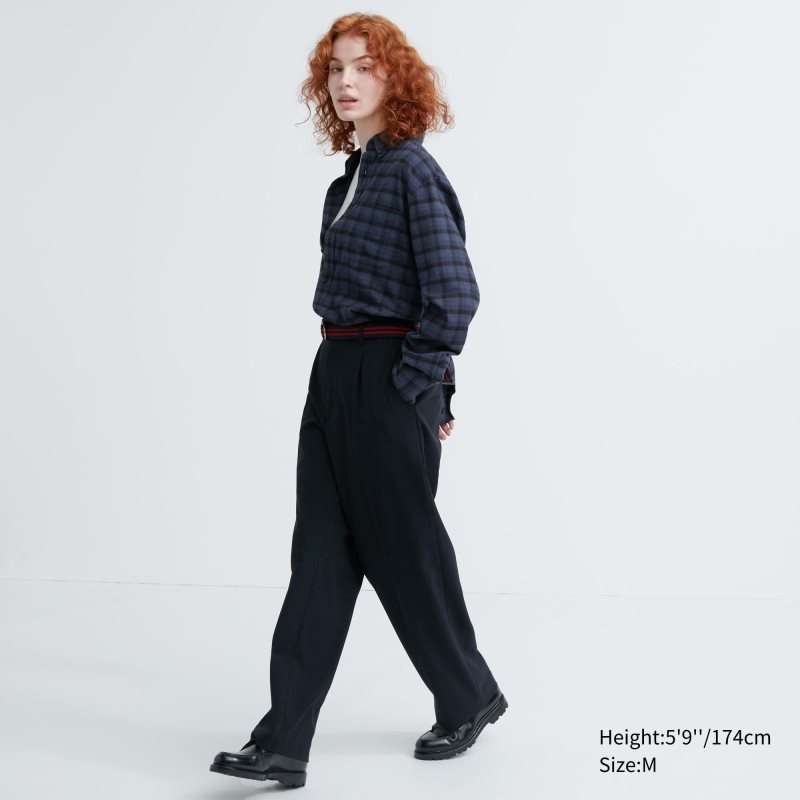 Chemises Uniqlo Flannel Checked Long Sleeve Homme Bleu | 5525932