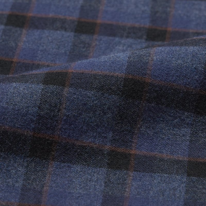 Chemises Uniqlo Flannel Checked Long Sleeve Homme Bleu | 5525932
