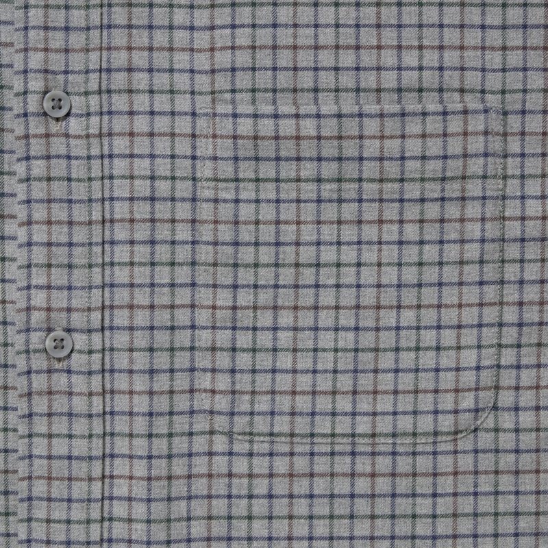 Chemises Uniqlo Flannel Checked Long-sleeve Homme Grise | 2400815