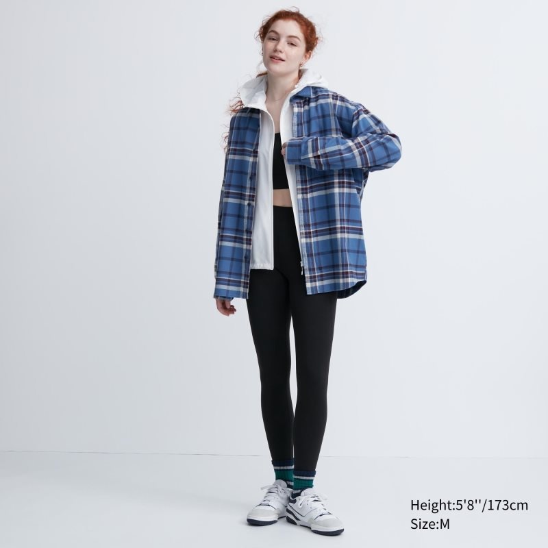 Chemises Uniqlo Flannel Checked Long-sleeve Homme Bleu | 4508868