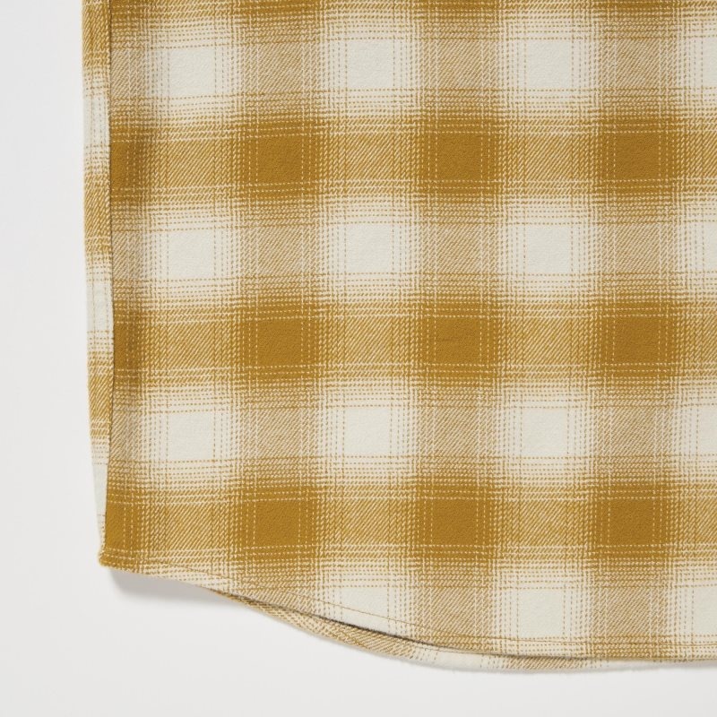 Chemises Uniqlo Flannel Checked Long-sleeve Homme Jaune | 3521703