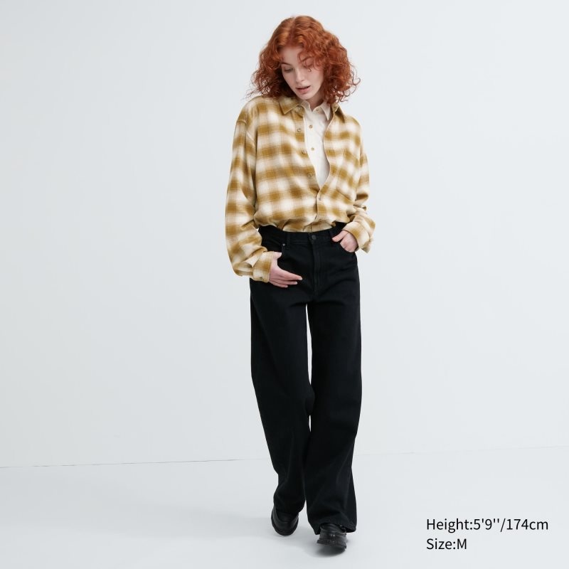 Chemises Uniqlo Flannel Checked Long-sleeve Homme Jaune | 3521703