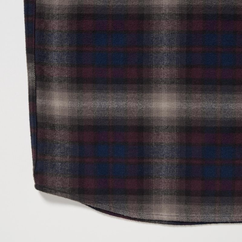 Chemises Uniqlo Flannel Checked Long-sleeve Homme Vert | 6742876