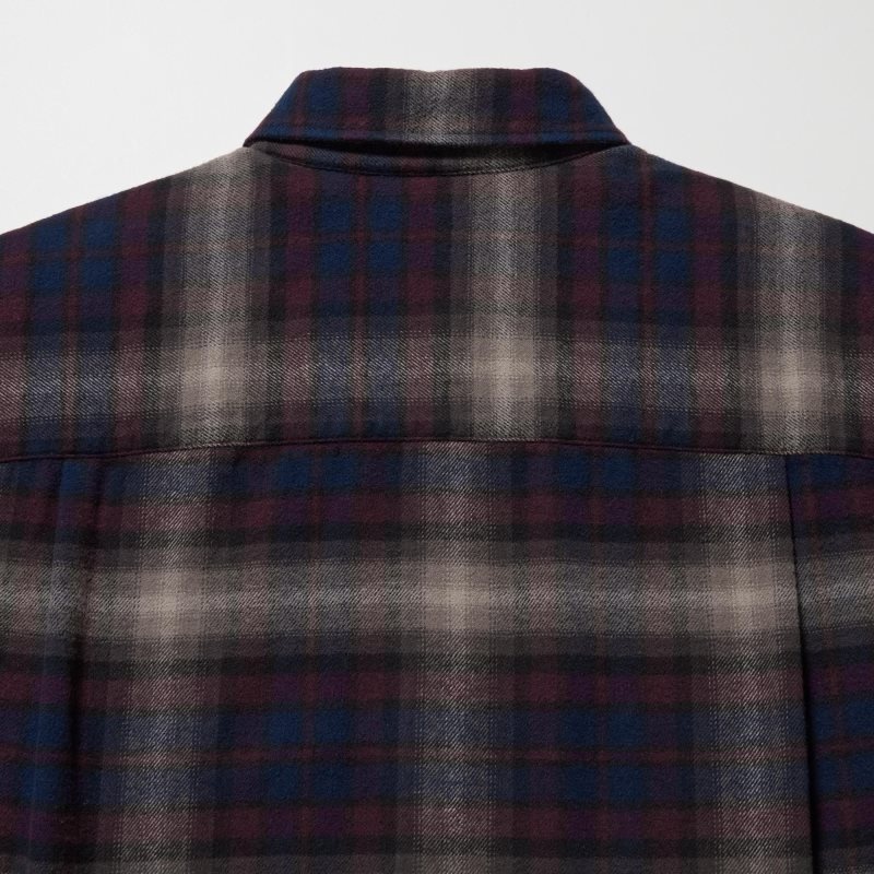 Chemises Uniqlo Flannel Checked Long-sleeve Homme Vert | 6742876