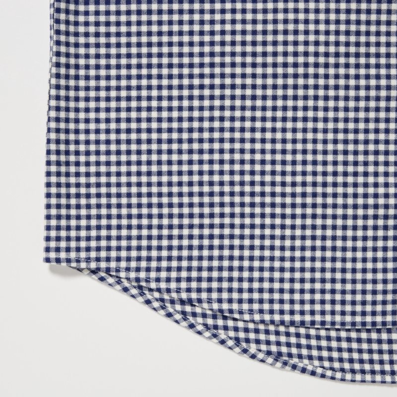 Chemises Uniqlo Flannel Checked Long-sleeve Homme Bleu Marine | 8597460
