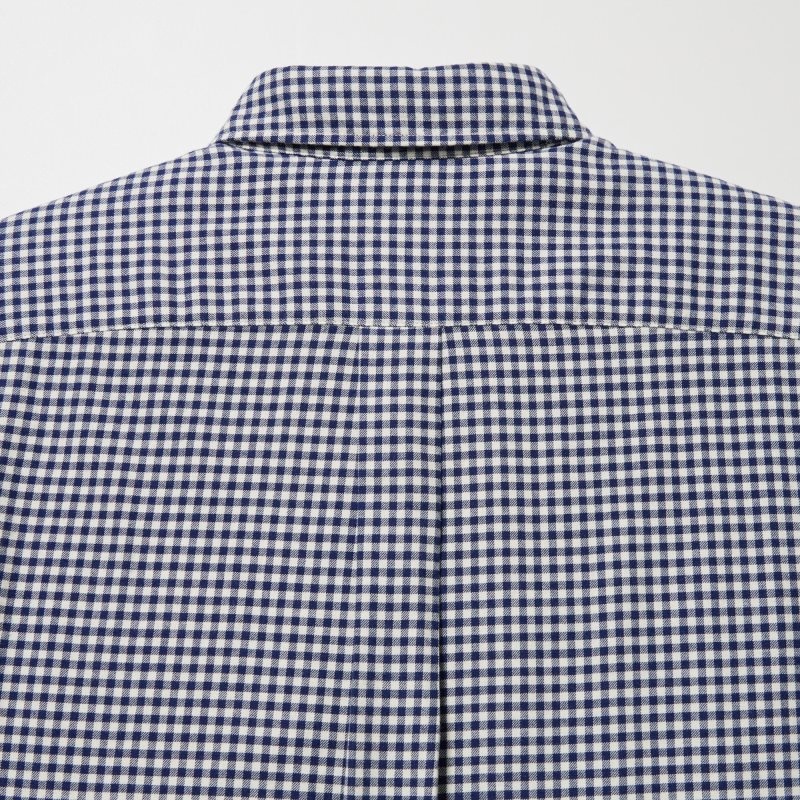 Chemises Uniqlo Flannel Checked Long-sleeve Homme Bleu Marine | 8597460