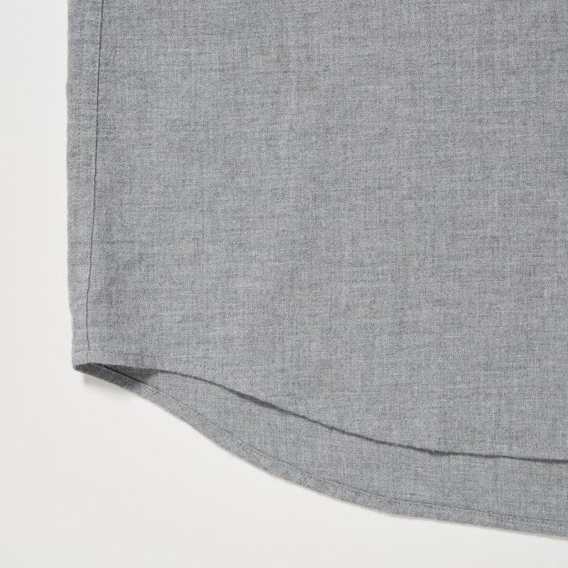 Chemises Uniqlo Flannel Long-Sleeve Homme Grise | 2284499