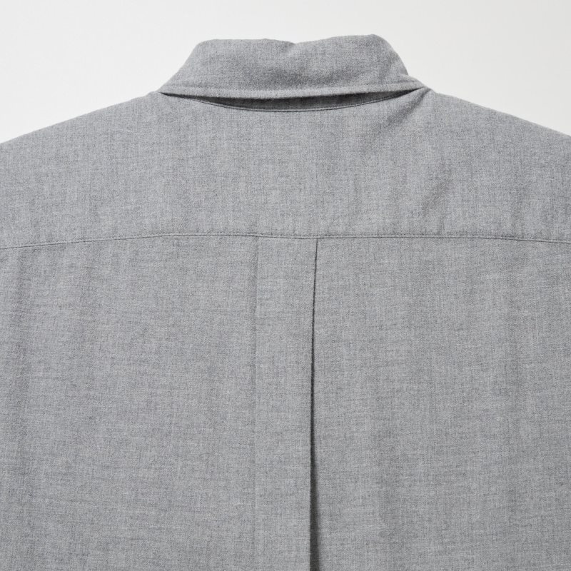 Chemises Uniqlo Flannel Long-Sleeve Homme Grise | 2284499