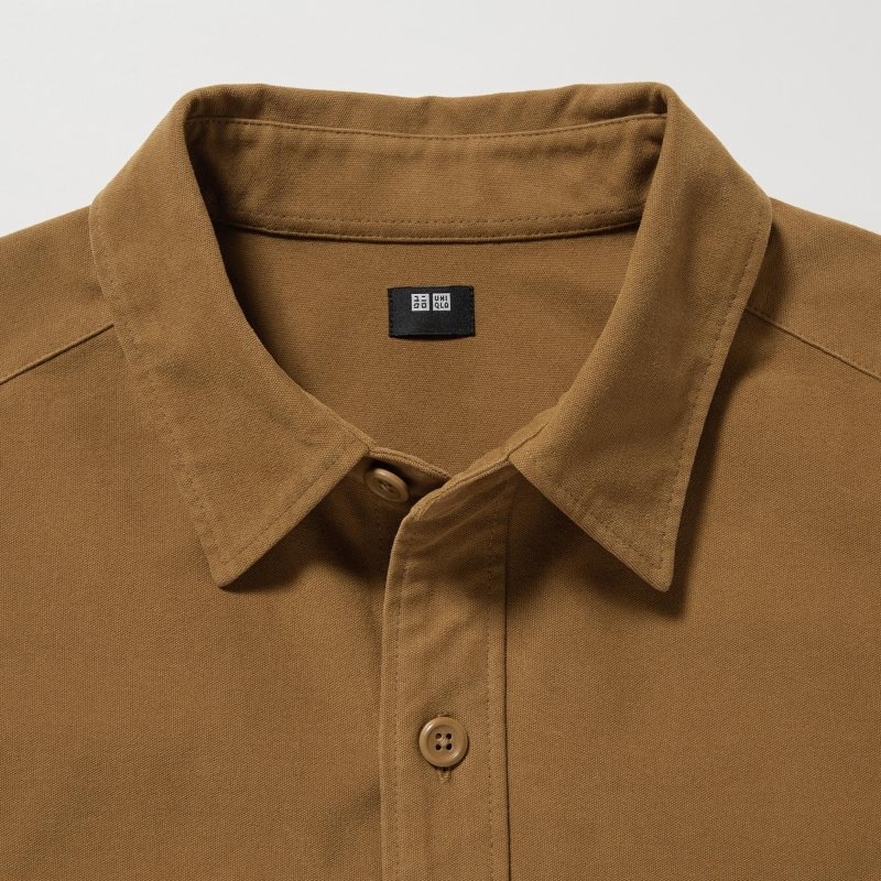 Chemises Uniqlo Jersey Utility Long-sleeve Overshirt Homme Marron | 158235