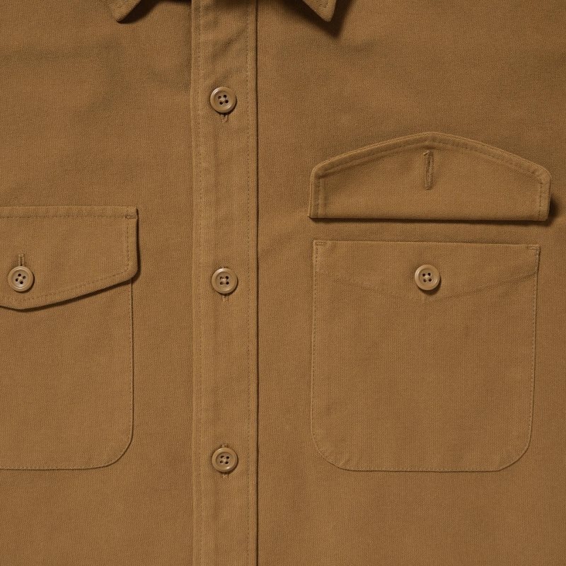 Chemises Uniqlo Jersey Utility Long-sleeve Overshirt Homme Marron | 158235