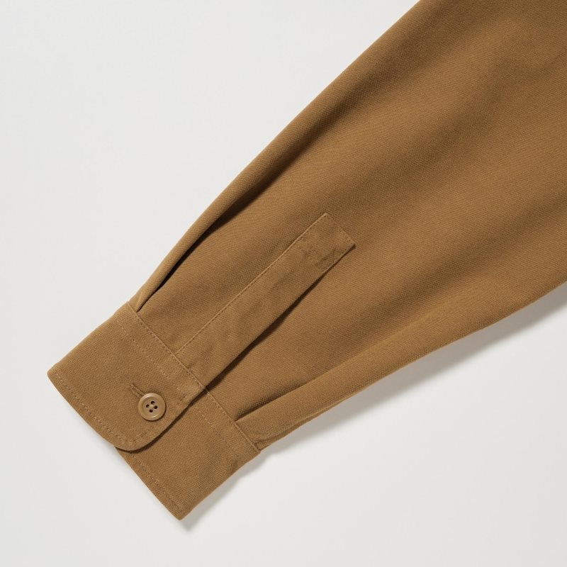 Chemises Uniqlo Jersey Utility Long-sleeve Overshirt Homme Marron | 158235