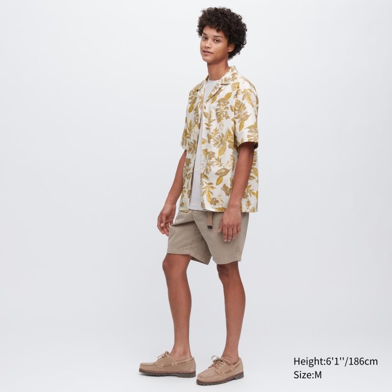 Chemises Uniqlo Open Collar Short-sleeve Homme Blanche | 8383075