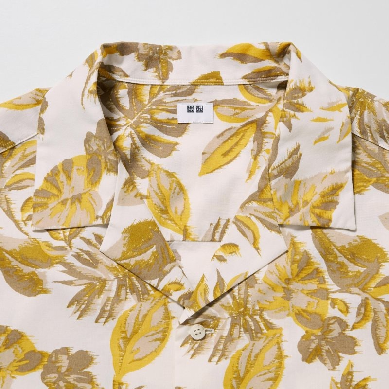 Chemises Uniqlo Open Collar Short-sleeve Homme Blanche | 8383075