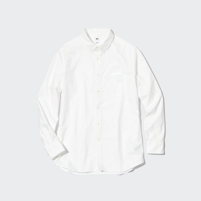 Chemises Uniqlo Oxford Slim-fit Long-sleeve Homme Blanche | 6446905