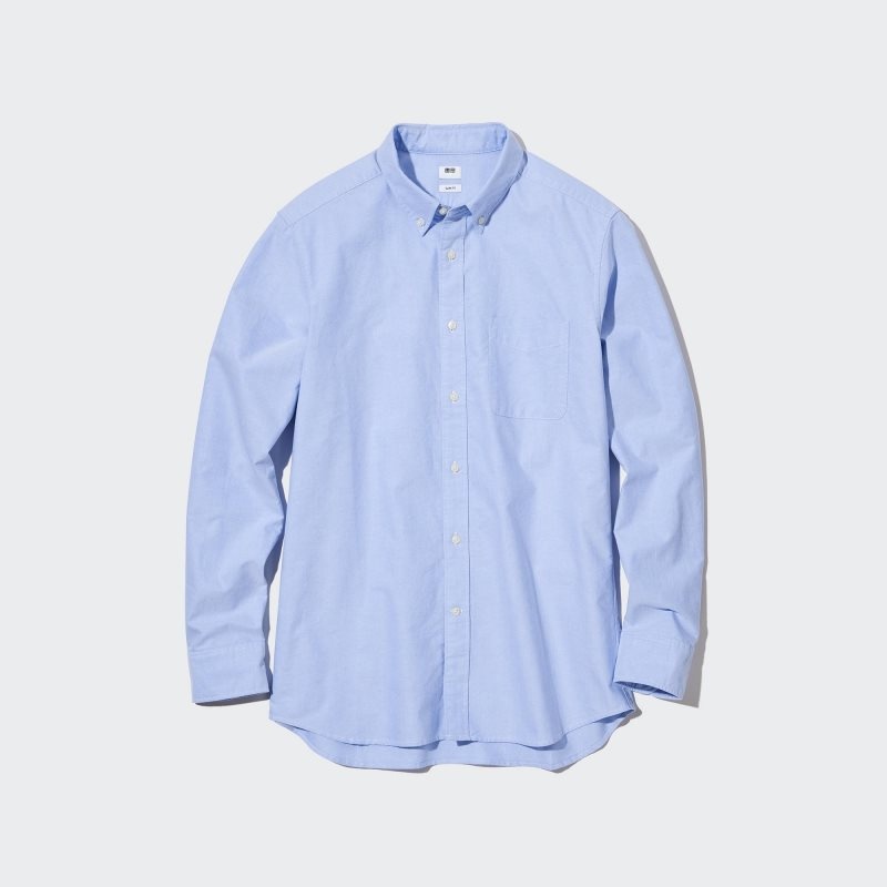 Chemises Uniqlo Oxford Slim-fit Long-sleeve Homme Bleu | 8174762