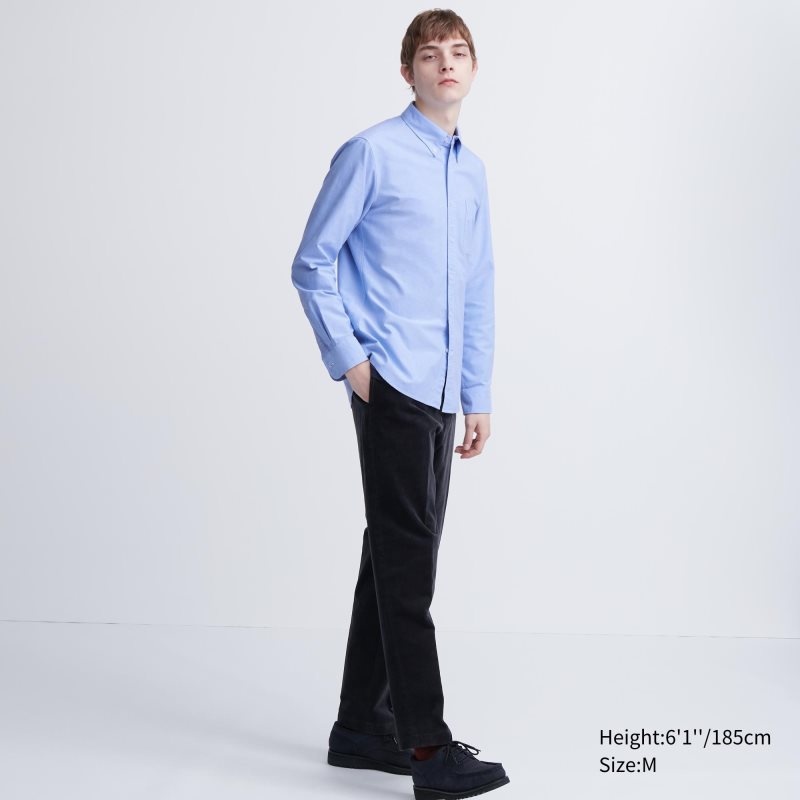 Chemises Uniqlo Oxford Slim-fit Long-sleeve Homme Bleu | 1582835