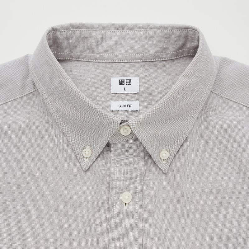 Chemises Uniqlo Oxford Slim-fit Long-sleeve Homme Grise | 499614