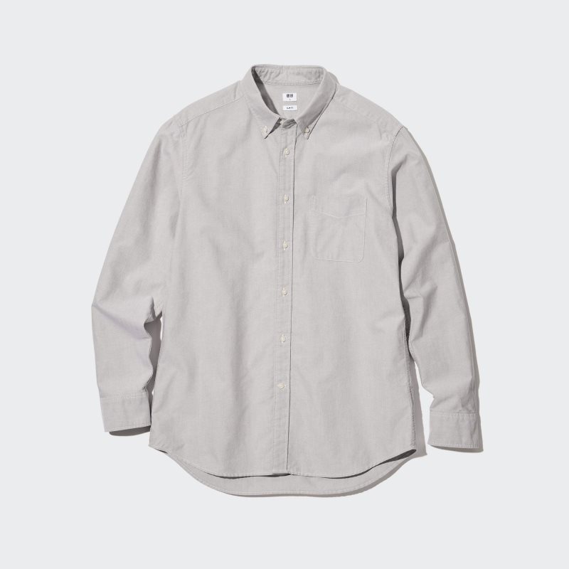 Chemises Uniqlo Oxford Slim-fit Long-sleeve Homme Grise | 499614