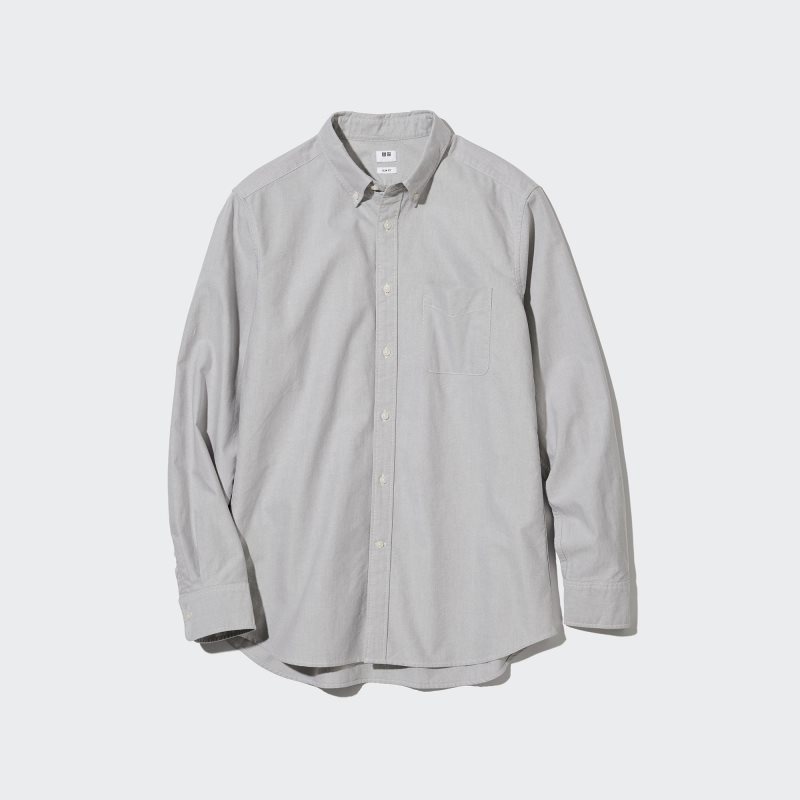 Chemises Uniqlo Oxford Slim-fit Long-sleeve Homme Grise | 8231115