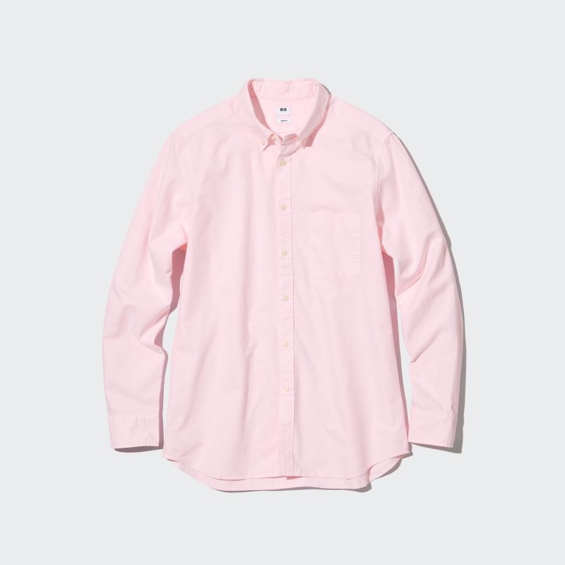 Chemises Uniqlo Oxford Slim-fit Long-sleeve Homme Rose | 8535952
