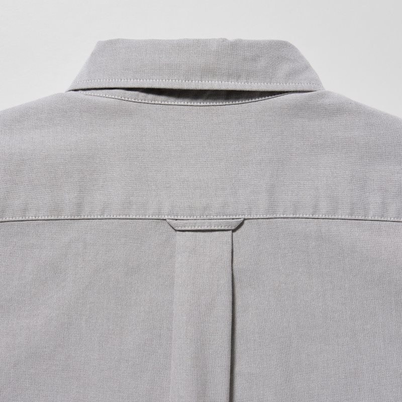 Chemises Uniqlo Oxford Slim-fit Long-sleeve Homme Grise | 1226634
