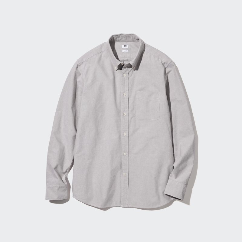 Chemises Uniqlo Oxford Slim-fit Long-sleeve Homme Grise | 4672354