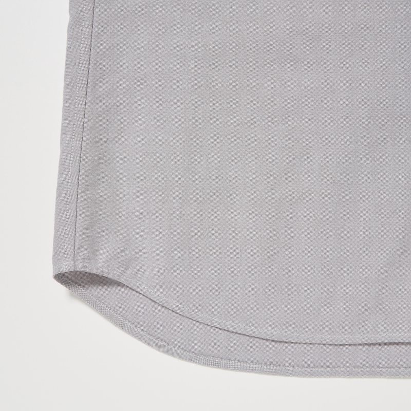 Chemises Uniqlo Oxford Slim-fit Long-sleeve Homme Grise | 4672354