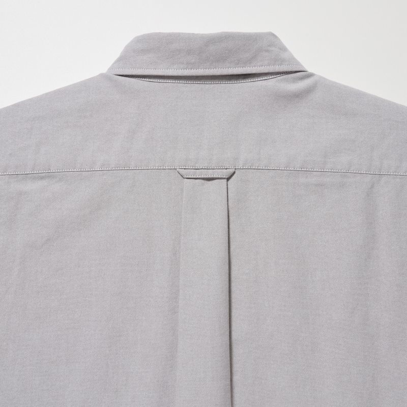 Chemises Uniqlo Oxford Slim-fit Long-sleeve Homme Grise | 4672354