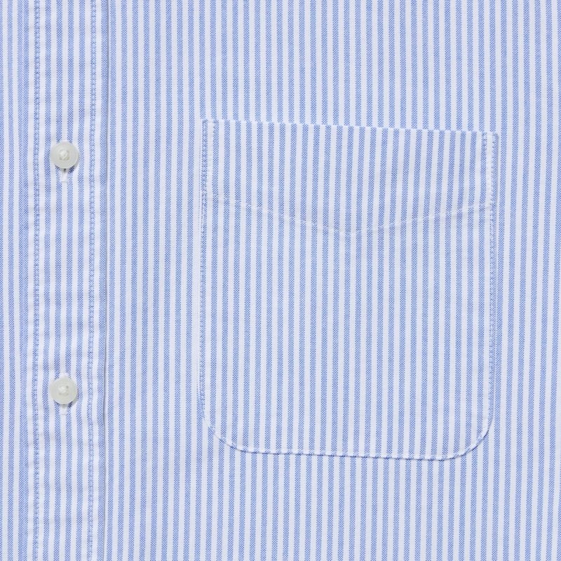 Chemises Uniqlo Oxford Striped Slim Fit Long-sleeve Homme Bleu | 5192175