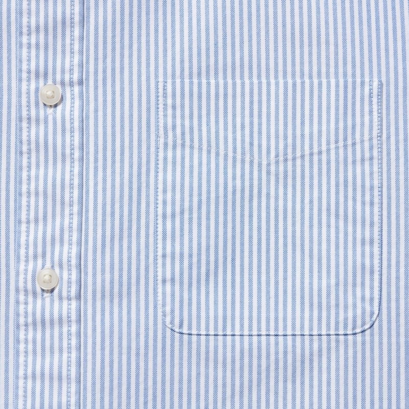 Chemises Uniqlo Oxford Striped Slim-fit Long-sleeve Homme Bleu | 6976012