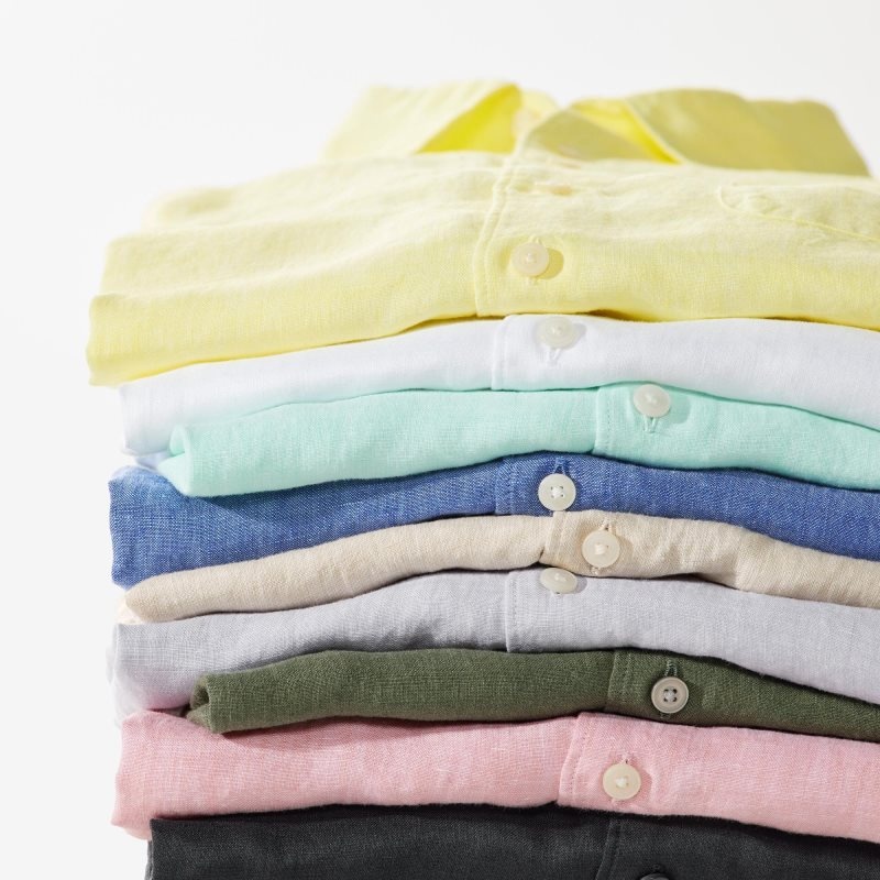 Chemises Uniqlo Premium Linen Long-sleeve Homme Rose | 5221865