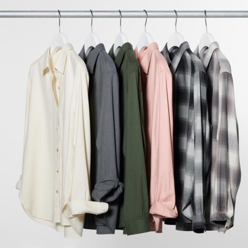 Chemises Uniqlo Soft Brushed Checked Long-Sleeve Femme Marron | 7630245