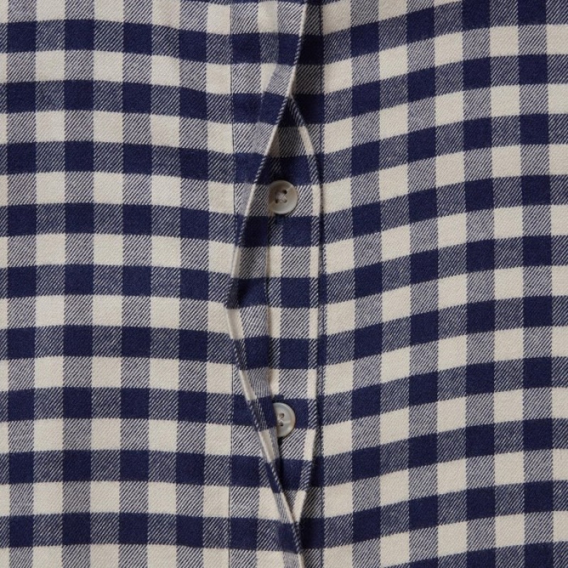 Chemises Uniqlo Soft Brushed Stand Collar Long-Sleeve Femme Bleu | 8057235