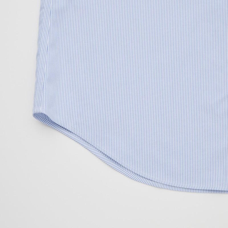 Chemises Uniqlo Super Non-iron Striped Slim-fit Long-sleeve Homme Bleu | 1189847