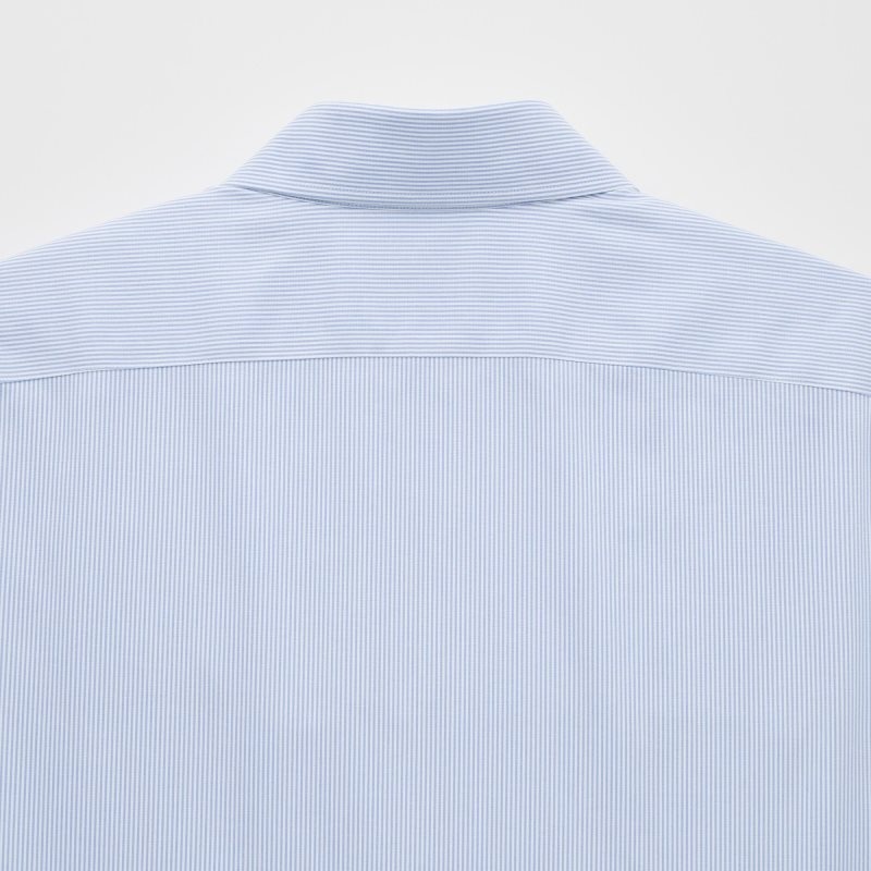 Chemises Uniqlo Super Non-iron Striped Slim-fit Long-sleeve Homme Bleu | 1189847