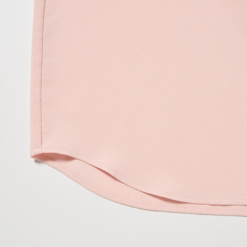 Chemisier Uniqlo Rayon Long-Sleeve Femme Blanche | 5342367