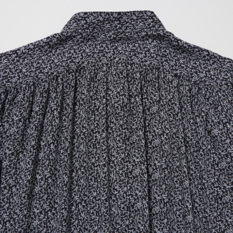 Chemisier Uniqlo Volume Long-Sleeve Femme Noir | 1506338