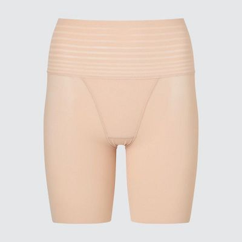 Collant Uniqlo AIRism Smooth Body Shaper Unlined Half Femme Beige | 3186559