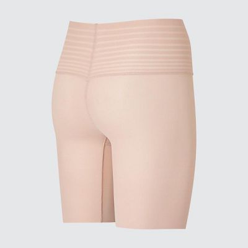 Collant Uniqlo AIRism Smooth Body Shaper Unlined Half Femme Beige | 3186559