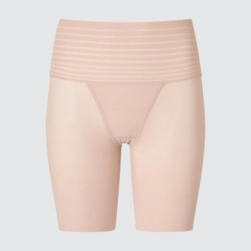 Collant Uniqlo AIRism Smooth Body Shaper Unlined Half Femme Beige | 3186559