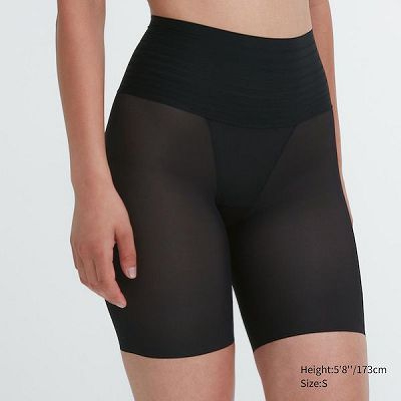 Collant Uniqlo AIRism Smooth Body Shaper Unlined Half Femme Noir | 8616645