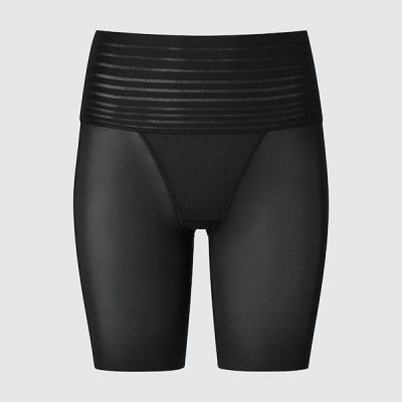 Collant Uniqlo AIRism Smooth Body Shaper Unlined Half Femme Noir | 8616645