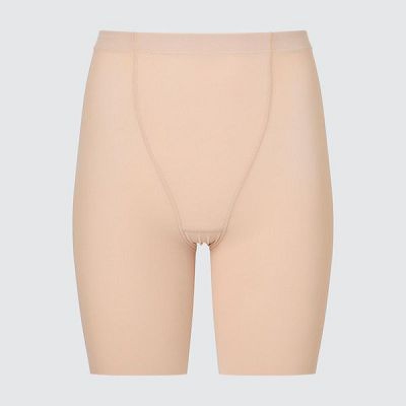 Collant Uniqlo AIRism Support Body Shaper Unlined Half Femme Beige | 793312