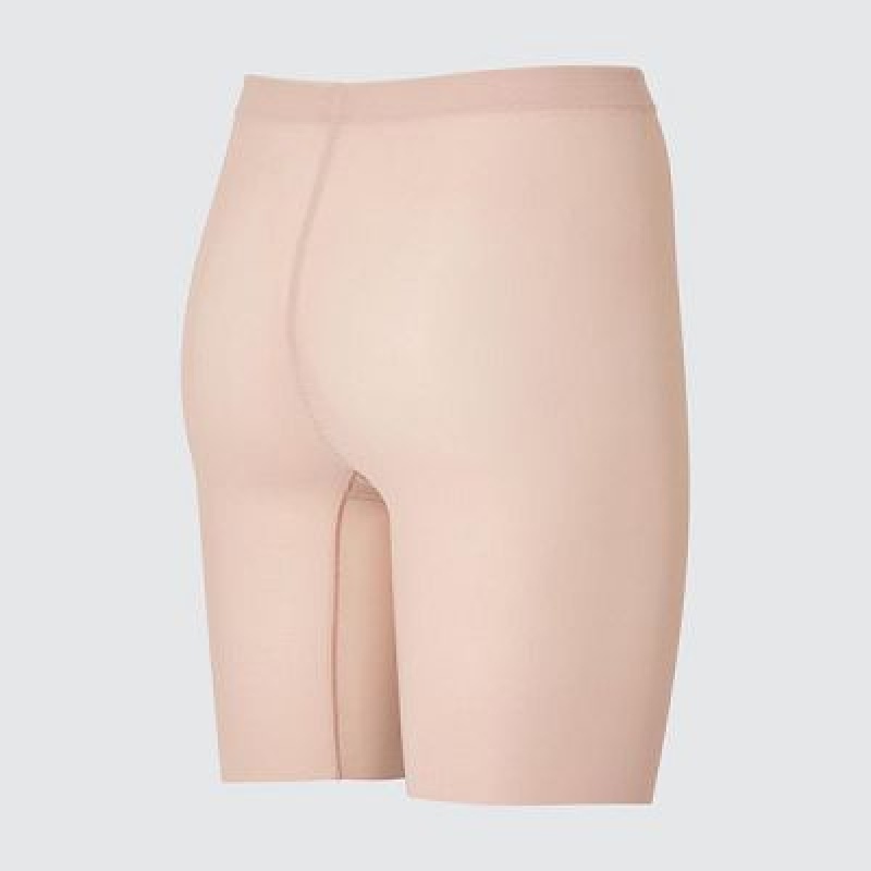 Collant Uniqlo AIRism Support Body Shaper Unlined Half Femme Beige | 793312
