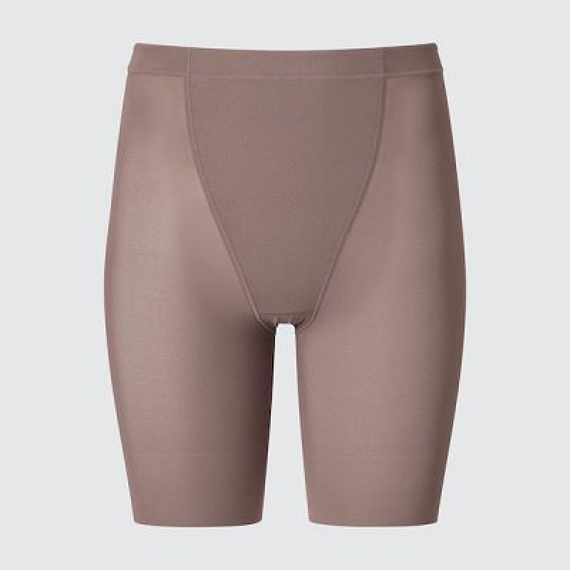 Collant Uniqlo AIRism Support Body Shaper Unlined Half Femme Marron | 3329221